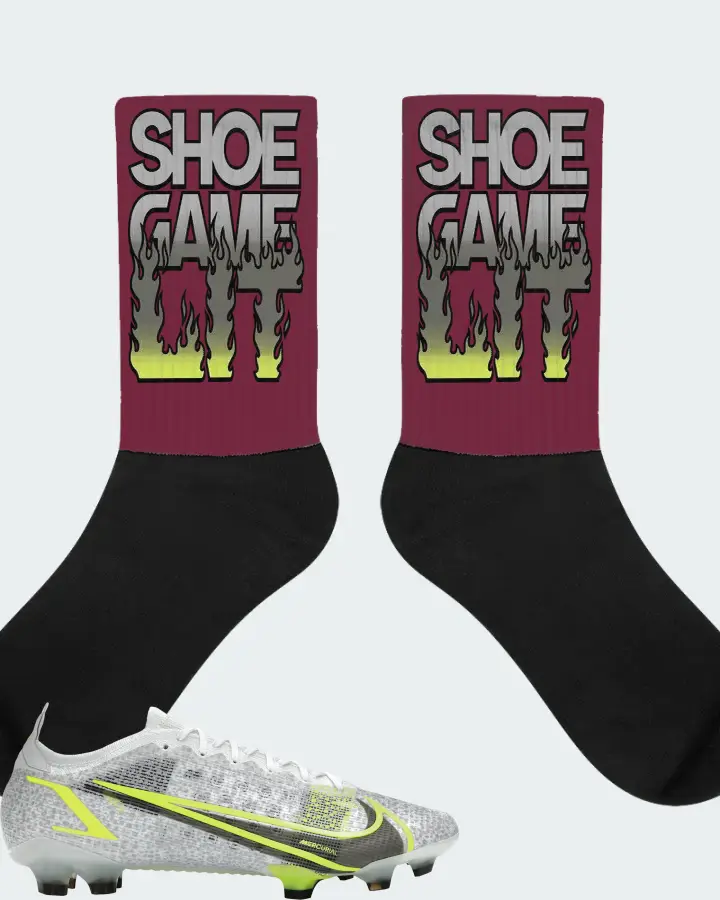 Nike Mercurial Vapor 14 Elite FG Sneaker Matching Maroon Socks - Shoe Game Lit Refreshed