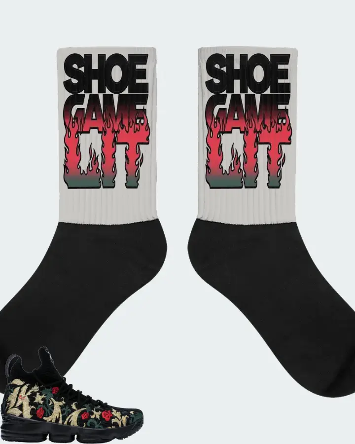 Nike LeBron 15 Performance Sneaker Matching Grey Socks - Shoe Game Lit Refreshed