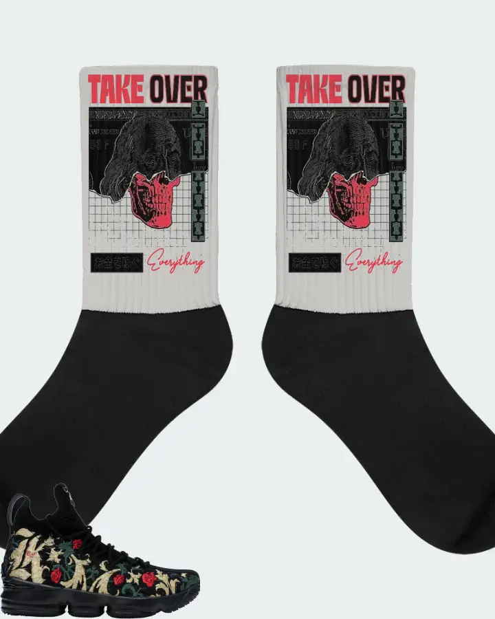 Nike LeBron 15 Performance Sneaker Matching Grey Socks - Take Over