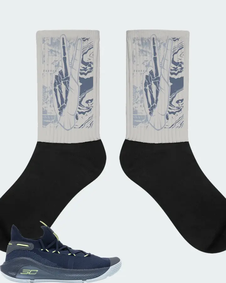 Under Armour Curry 6 Sneaker Matching Grey Socks - Peace of mind