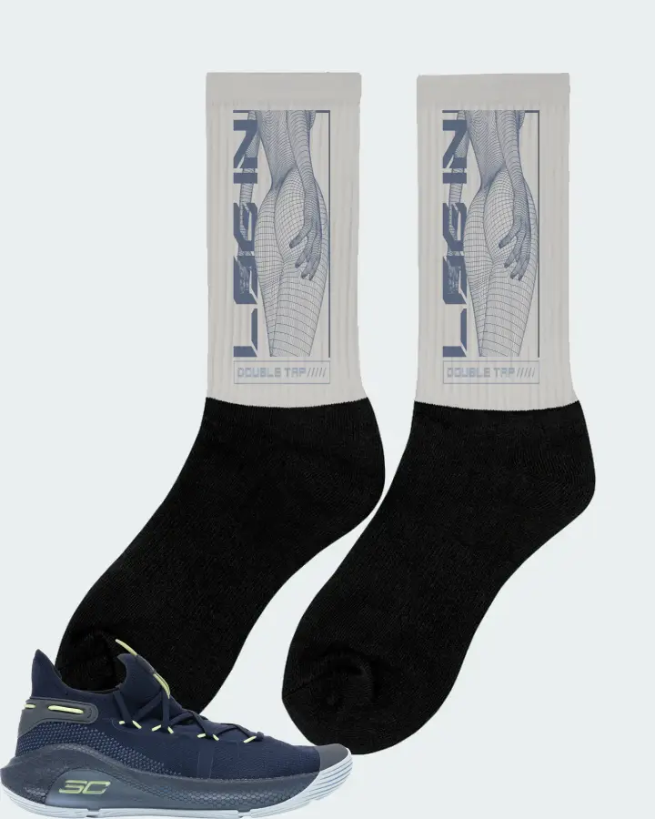 Under Armour Curry 6 Sneaker Matching Grey Socks (LOGIN) - View 3