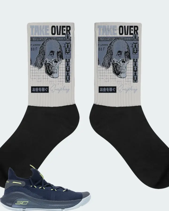 Under Armour Curry 6 Sneaker Matching Grey Socks - Take Over