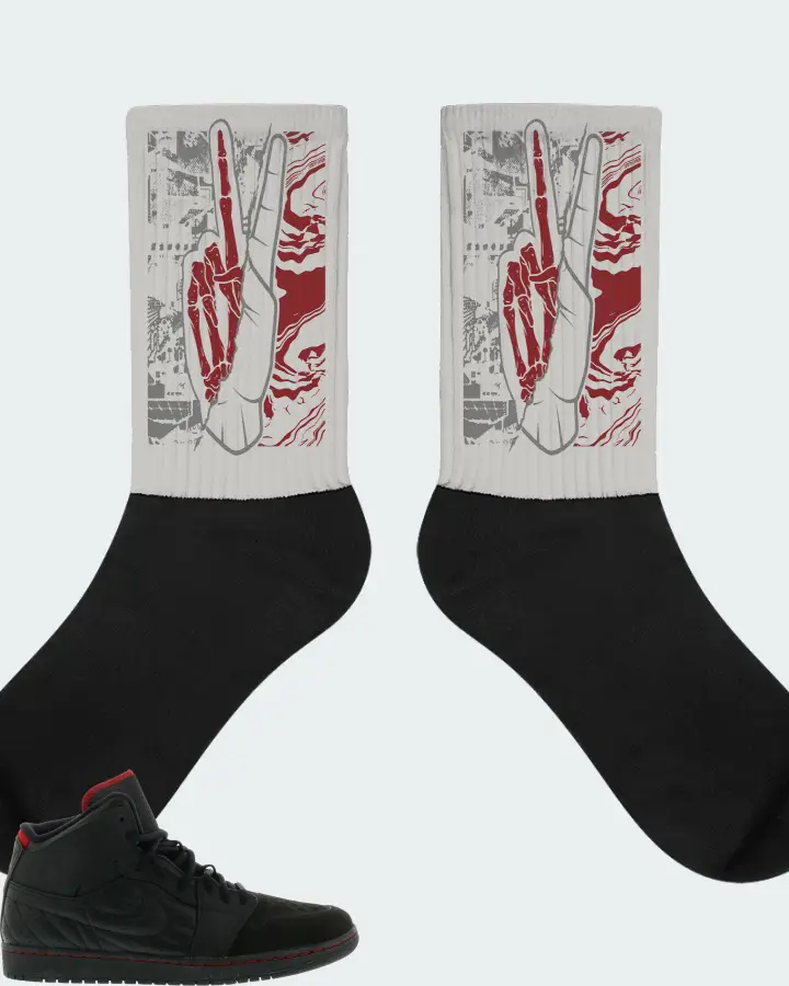Jordan 1 Retro '99 Sneaker Matching Grey Socks - Peace of mind