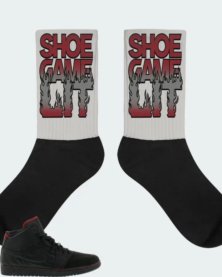 Jordan 1 Retro '99 Sneaker Matching Grey Socks - Shoe Game Lit Refreshed
