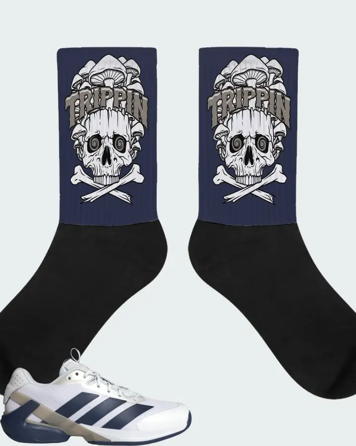 Adidas Adizero Ubersonic 5 Cloud White Dark Blue Matching Socks