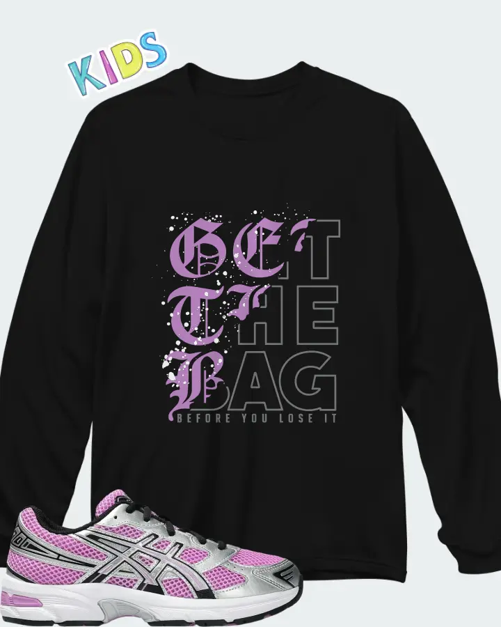 ASICS Gel 1130 Lavender Glow Pure Silver Matching Kid's Long Sleeve T-Shirt