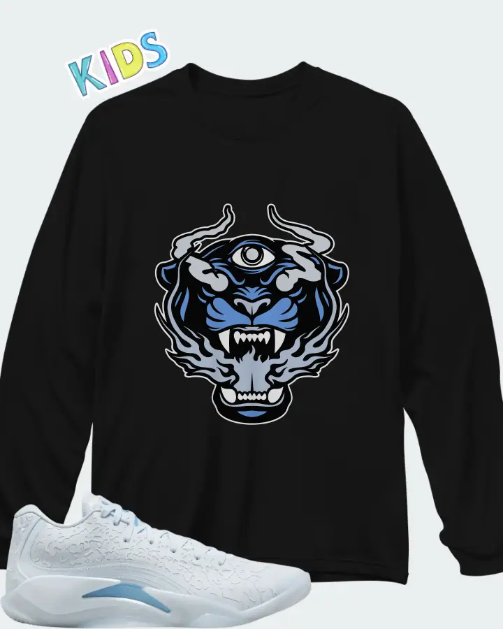 Jordan Zion 3 Half Blue Matching Kid's Long Sleeve T-Shirt