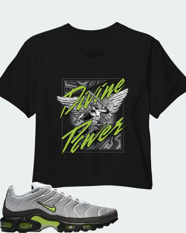 Nike Air Max Plus White Pearl Grey Neon Matching Crop Top
