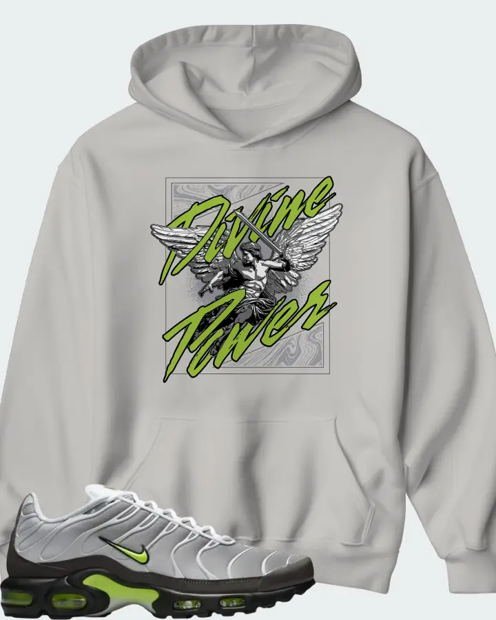 Nike Air Max Plus White Pearl Grey Neon Matching Hoodie