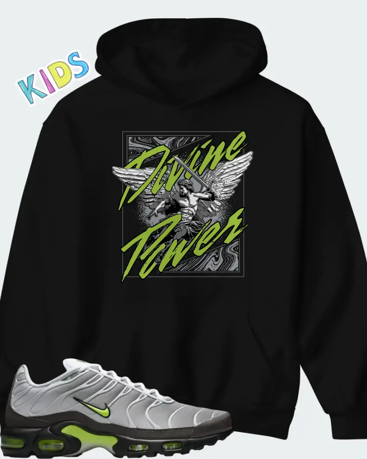 Nike Air Max Plus White Pearl Grey Neon Matching Kid's Hoodie
