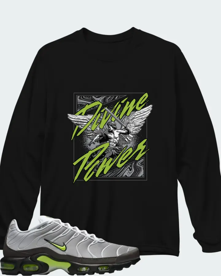 Nike Air Max Plus White Pearl Grey Neon Matching Long Sleeve T-Shirt