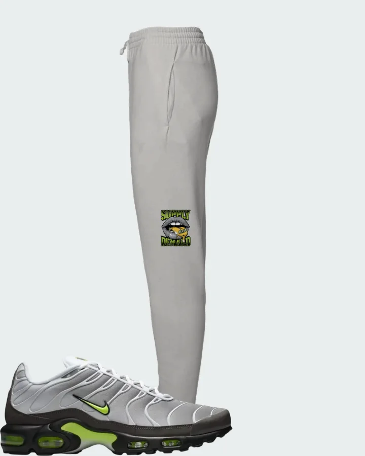 Nike Air Max Plus White Pearl Grey Neon Matching Joggers