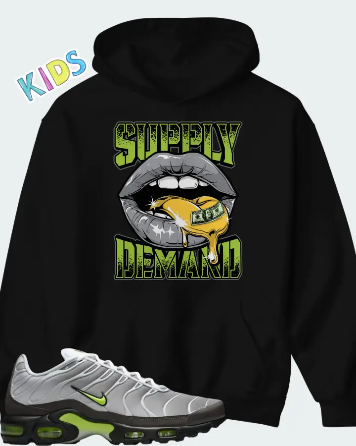 Nike Air Max Plus White Pearl Grey Neon Matching Kid's Hoodie