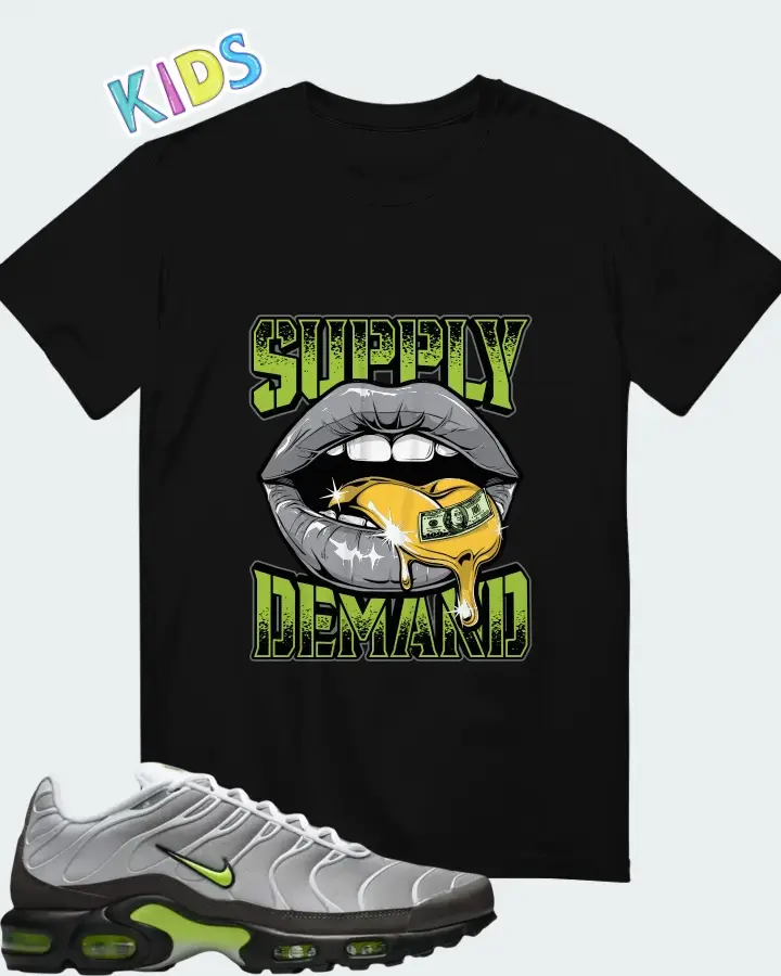 Nike Air Max Plus White Pearl Grey Neon Matching Kid's T-Shirt