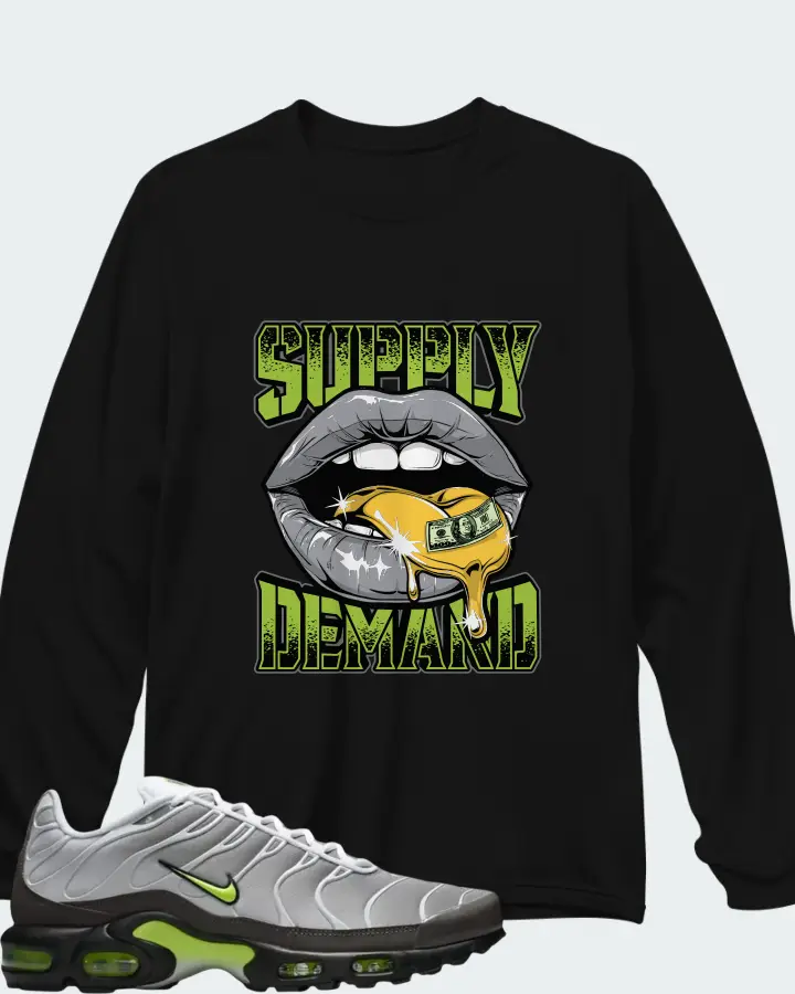 Nike Air Max Plus White Pearl Grey Neon Matching Long Sleeve T-Shirt