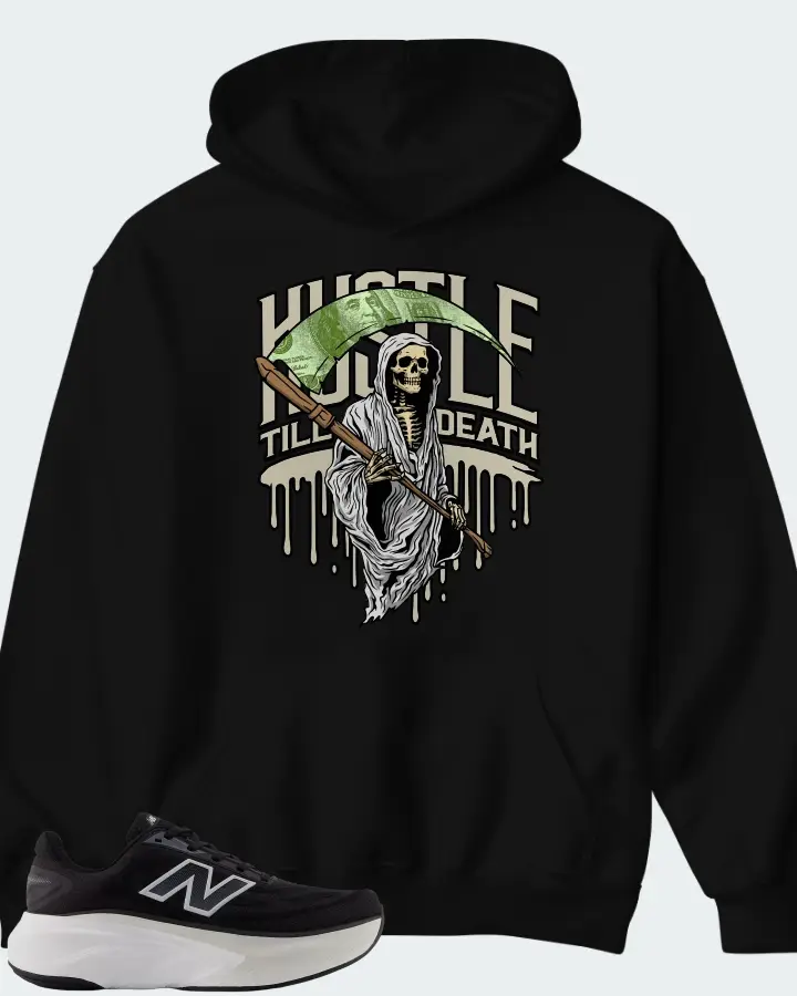 New Balance Fresh Foam X More v6 - Permafrost Black with Grey Matter Castlerock Matching Hoodie