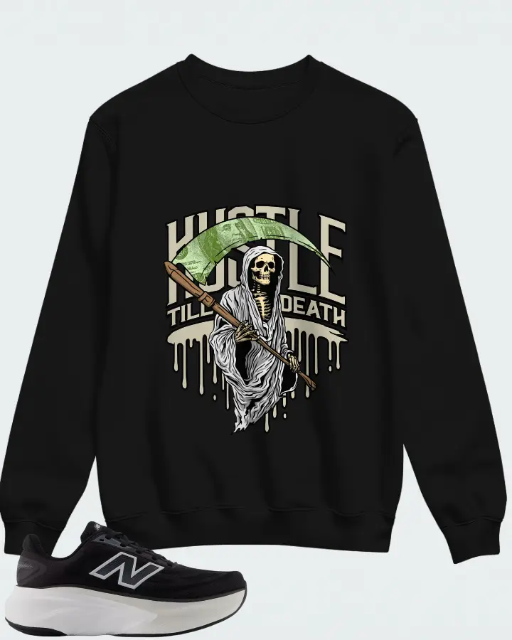New Balance Fresh Foam X More v6 - Permafrost Black with Grey Matter Castlerock Matching Sweatshirt