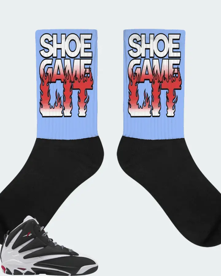 Reebok The Blast Sneaker Matching Carolina Blue Socks - Shoe Game Lit Refreshed