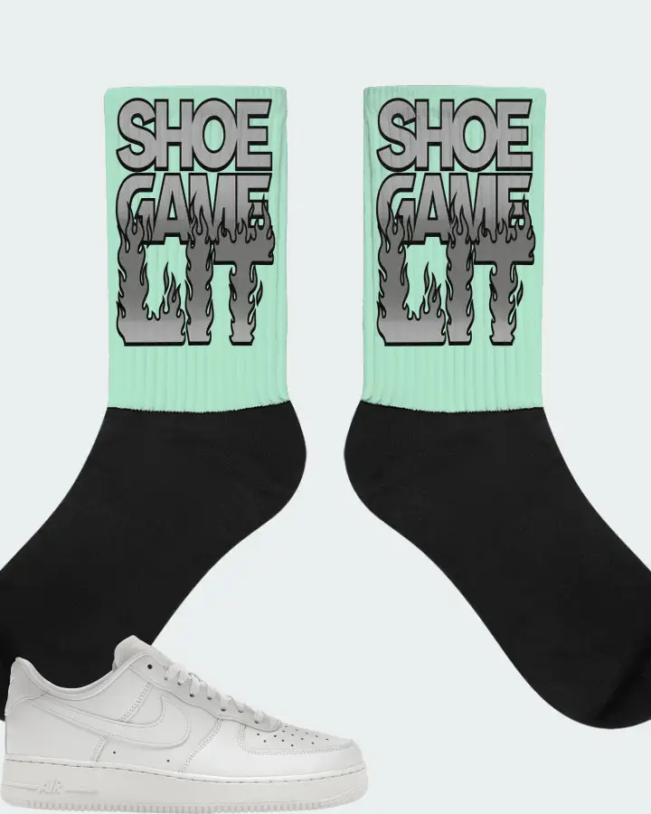 Nike Air Force 1 Low '07 Sneaker Matching Mint Socks - Shoe Game Lit Refreshed