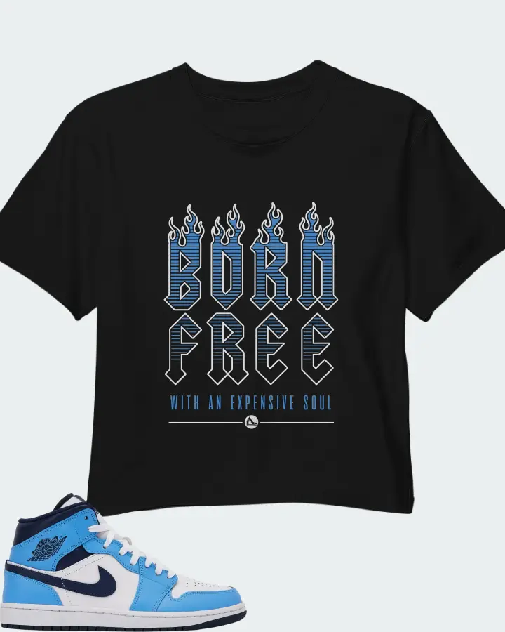 Jordan 1 Mid University Blue Midnight Navy Matching Crop Top
