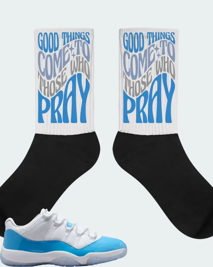 Air Jordan 11 Retro Low UNC 2026 Sneaker Matching White Socks - Good Things Come To Those Who Pray