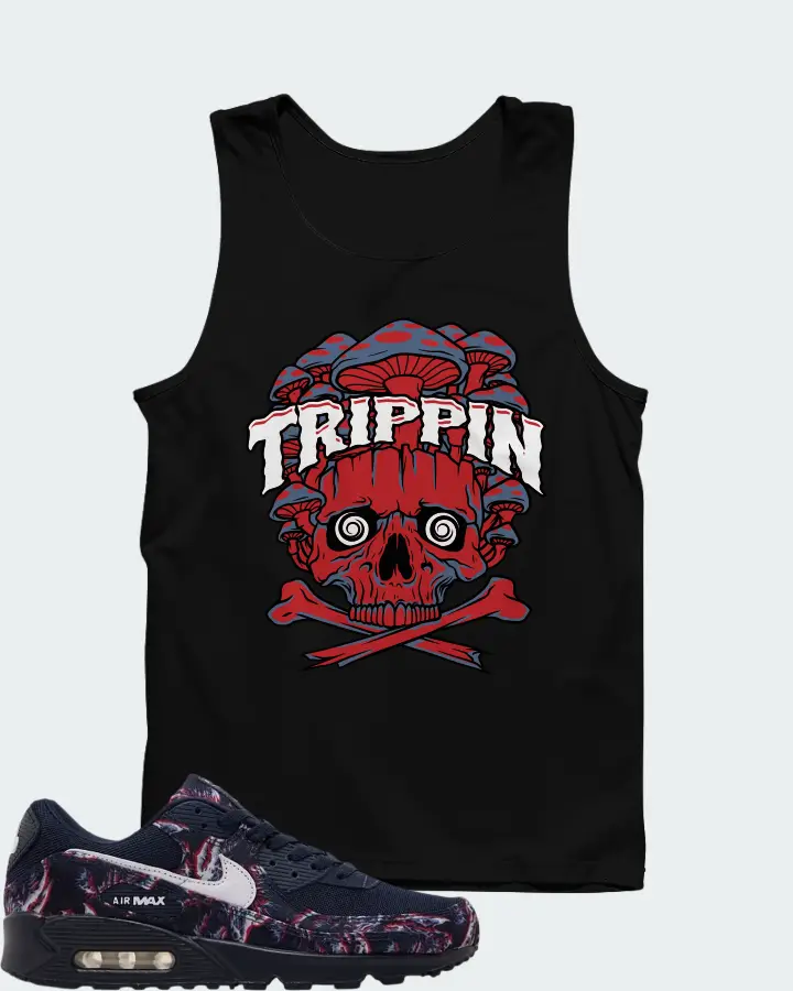 Nike Air Max 90 Premium Printed Canvas Blue Matching Tank Top
