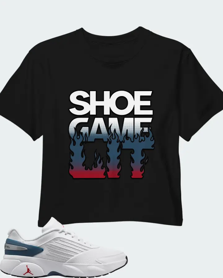 Air Jordan Trunner Flow White Ture Blue Matching Crop Top