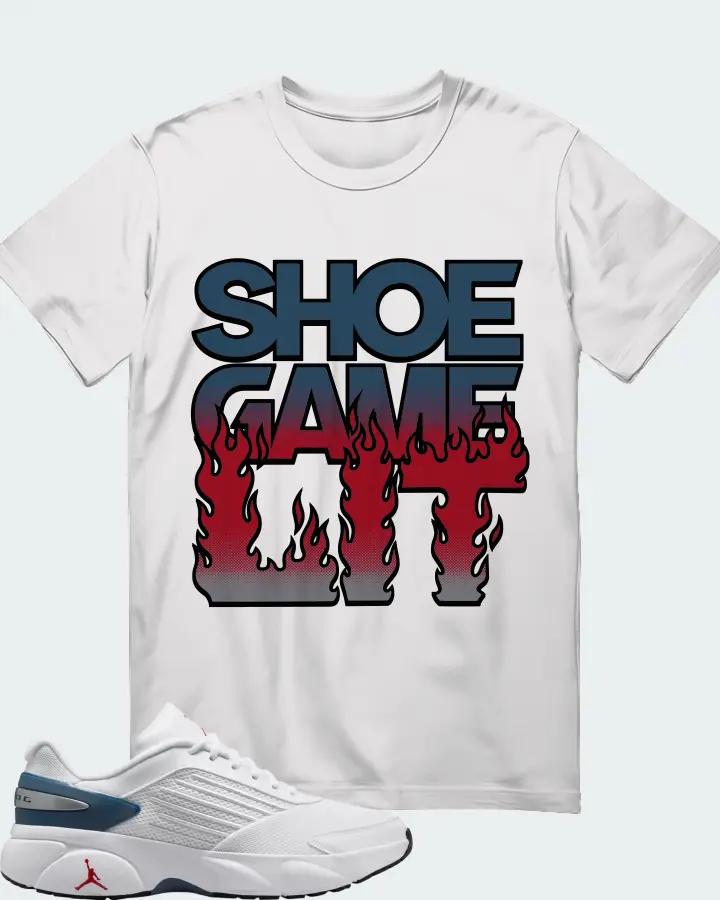 Air Jordan Trunner Flow White Ture Blue Matching T-Shirt