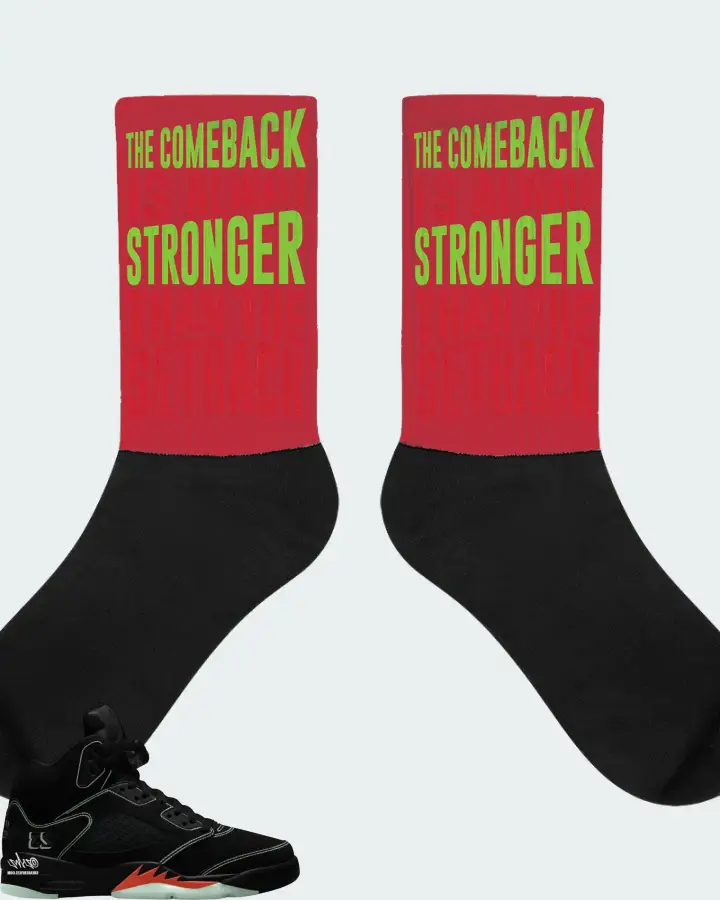 Air Jordan 5 Halloween Sneaker Matching Red Socks - The Comeback