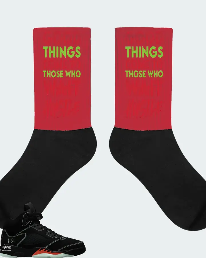 Air Jordan 5 Halloween Sneaker Matching Red Socks - Good Things Come