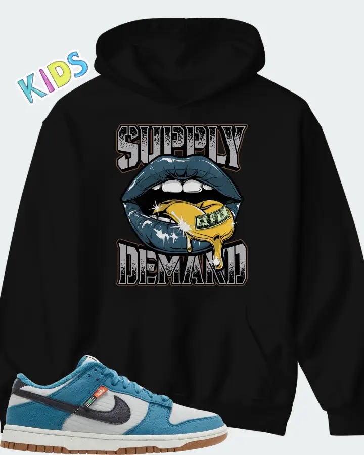 Nike Dunk Low Next Nature Toasty - Rift Blue Matching Kid's Hoodie
