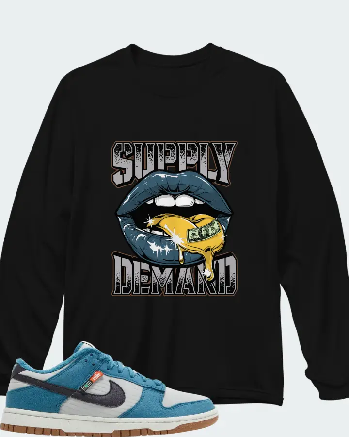 Nike Dunk Low Next Nature Toasty - Rift Blue Matching Long Sleeve T-Shirt