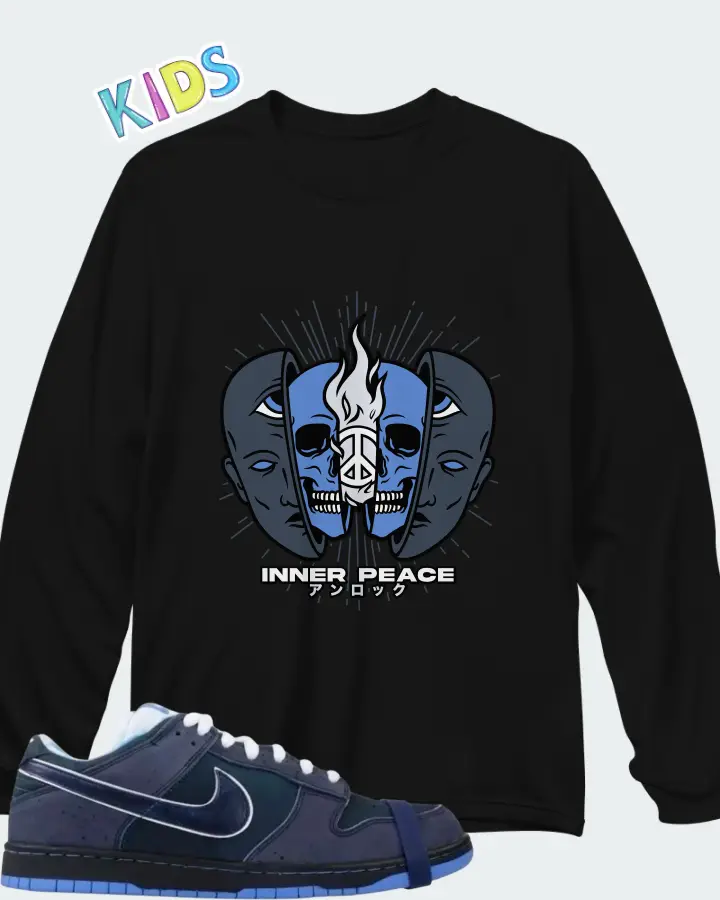 Nike Dunk Low Premium SB Blue Lobster Matching Kid's Long Sleeve T-Shirt