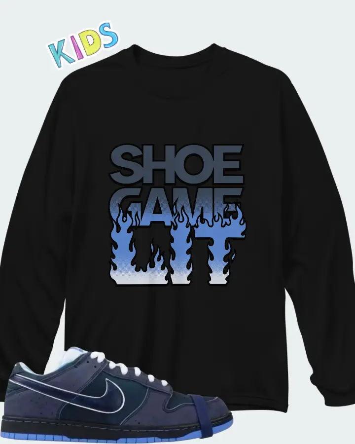 Nike Dunk Low Premium SB Blue Lobster Matching Kid's Long Sleeve T-Shirt