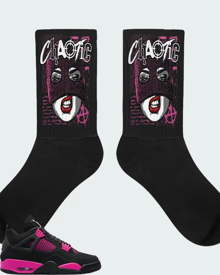 Air Jordan 4 Pink Thunder  Matching Socks