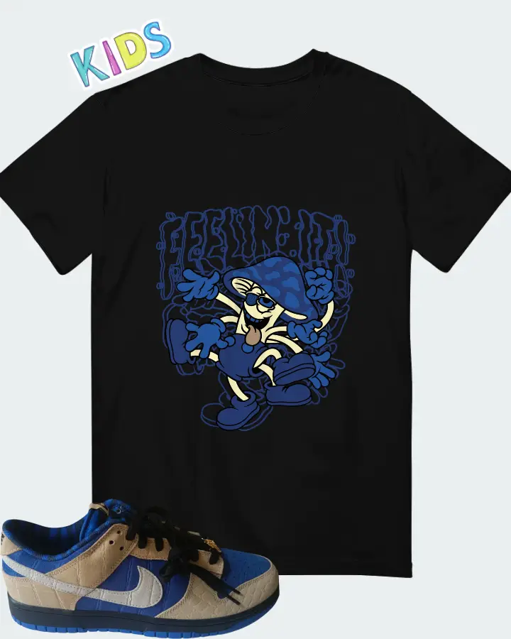 Nike Dunk Low By You Blue Tan Matching Kid's T-Shirt