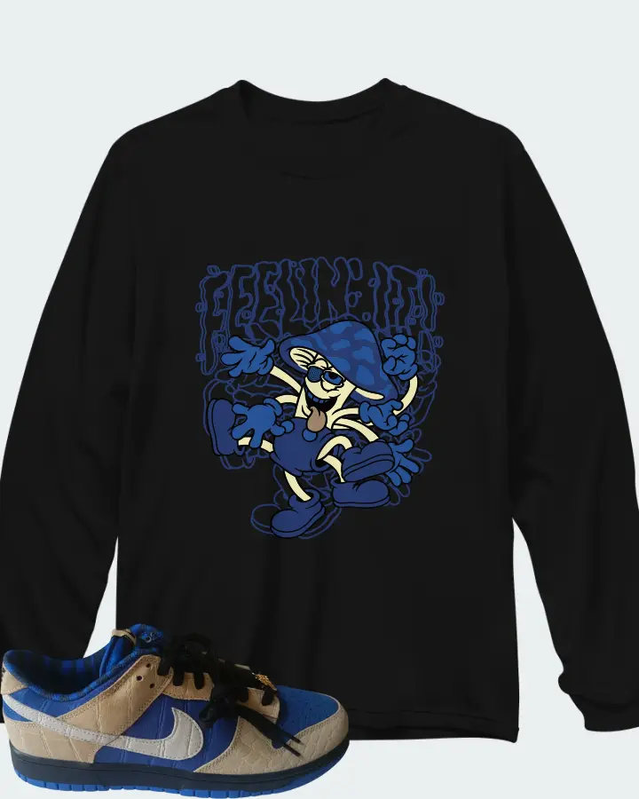 Nike Dunk Low By You Blue Tan Matching Long Sleeve T-Shirt