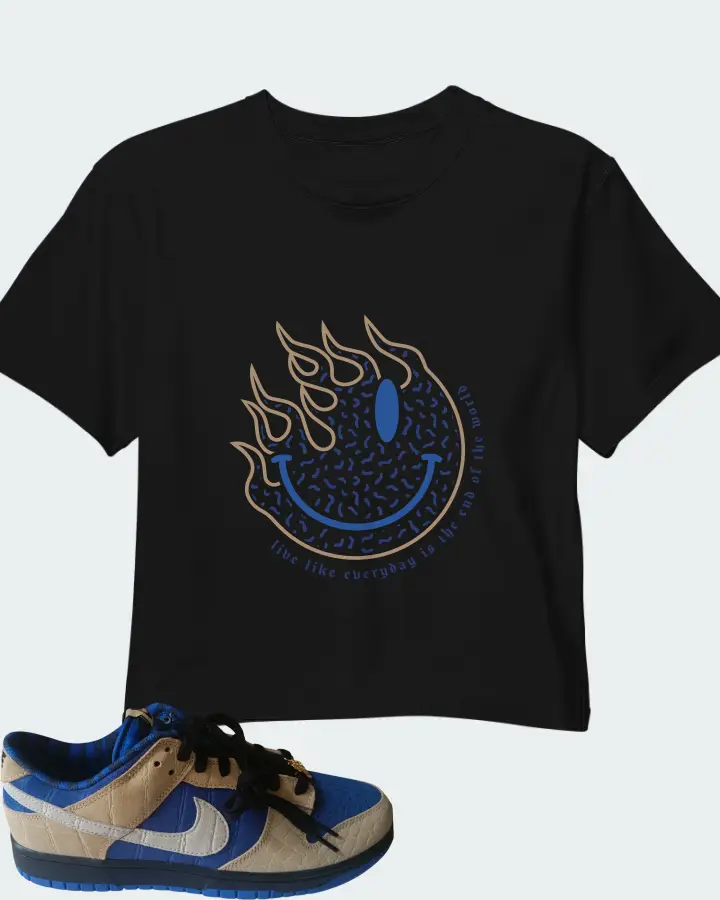 Nike Dunk Low By You Blue Tan Matching Crop Top