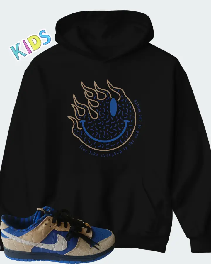 Nike Dunk Low By You Blue Tan Matching Kid's Hoodie