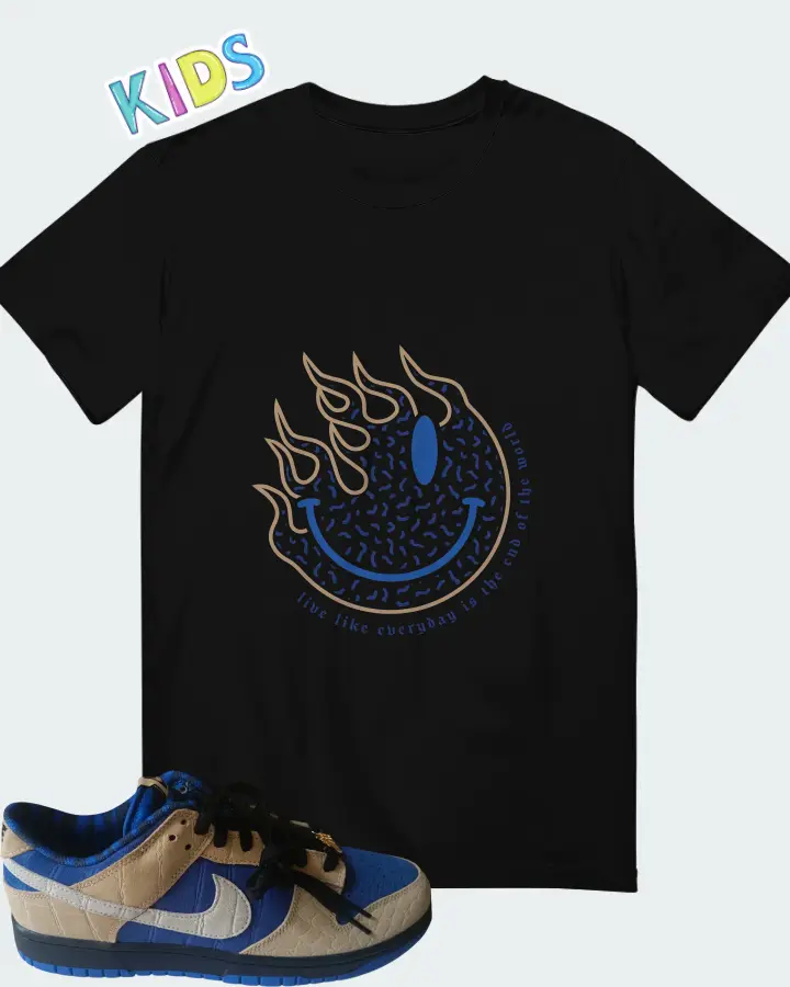 Nike Dunk Low By You Blue Tan Matching Kid's T-Shirt