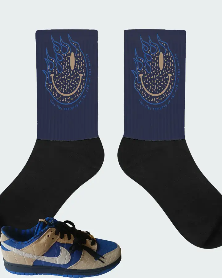 Nike Dunk Low By You Blue Tan Matching Socks