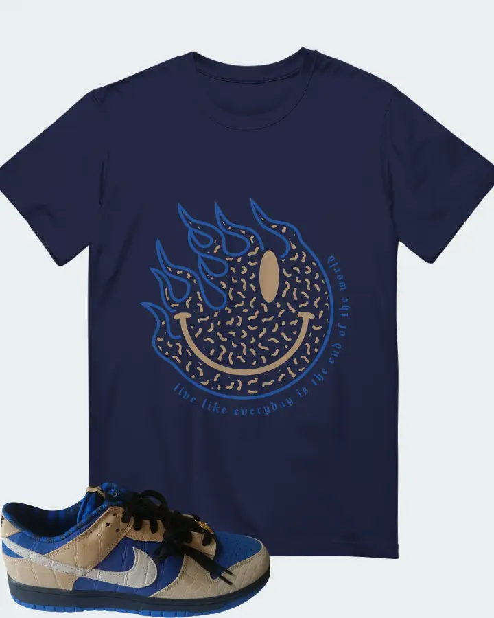 Nike Dunk Low By You Blue Tan Matching T-Shirt