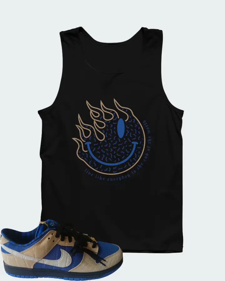 Nike Dunk Low By You Blue Tan Matching Tank Top