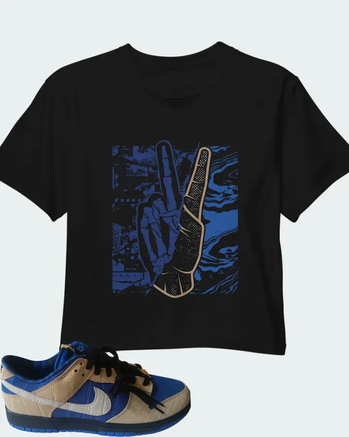 Nike Dunk Low By You Blue Tan Matching Crop Top