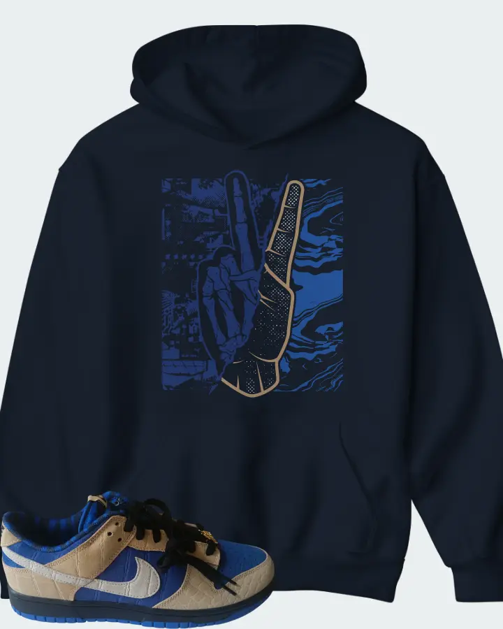 Nike Dunk Low By You Blue Tan Matching Hoodie