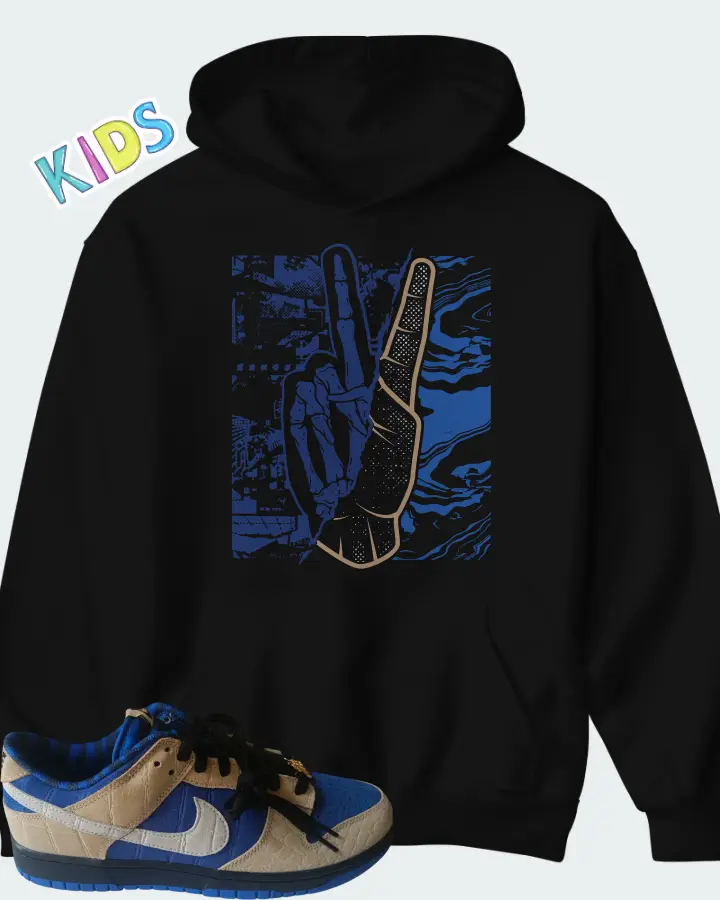Nike Dunk Low By You Blue Tan Matching Kid's Hoodie
