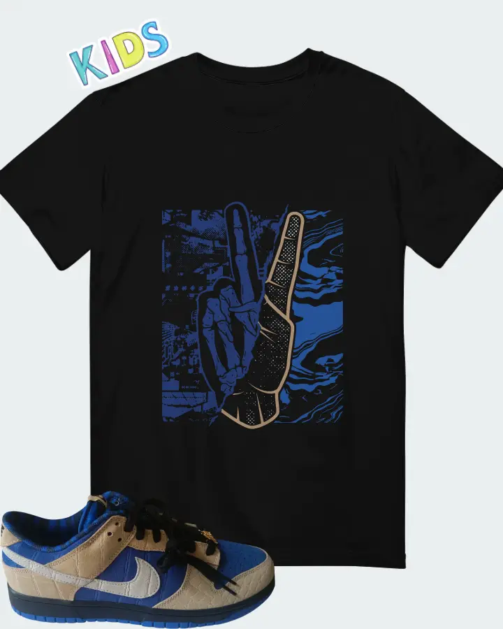 Nike Dunk Low By You Blue Tan Matching Kid's T-Shirt