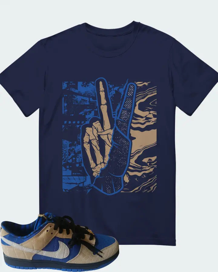 Nike Dunk Low By You Blue Tan Matching T-Shirt