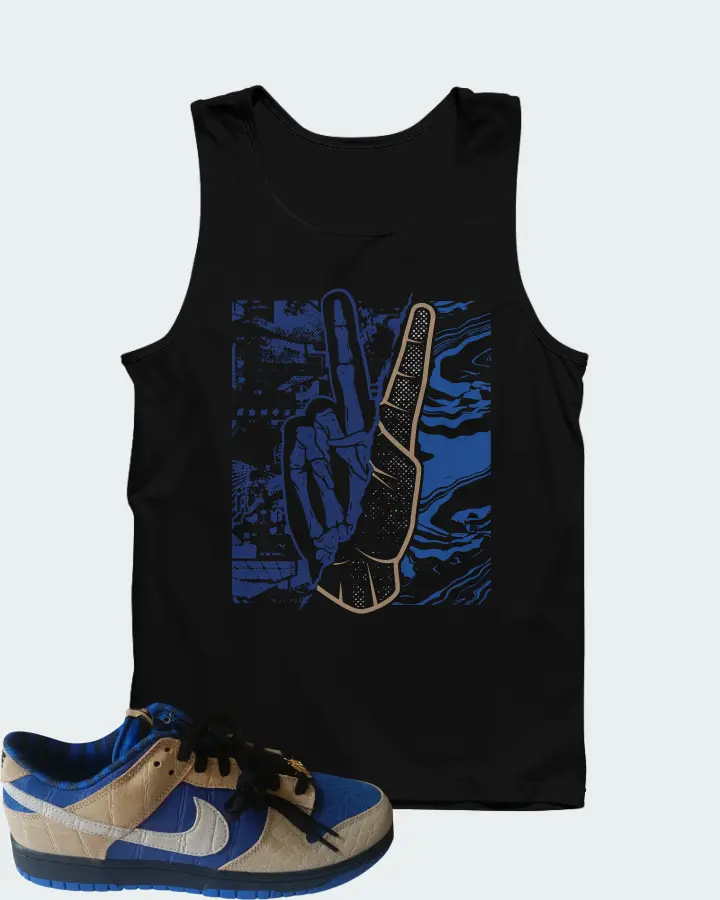 Nike Dunk Low By You Blue Tan Matching Tank Top