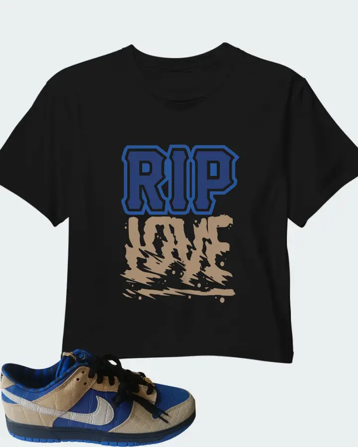Nike Dunk Low By You Blue Tan Matching Crop Top